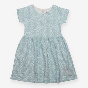 Dress white blue flowers SS jersey