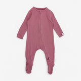 Sleepsuit dusty pink ribbed zip