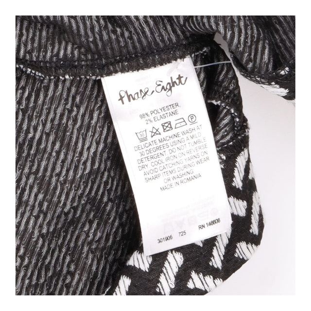 Phase Eight Black White Geometric Textured Open Fr