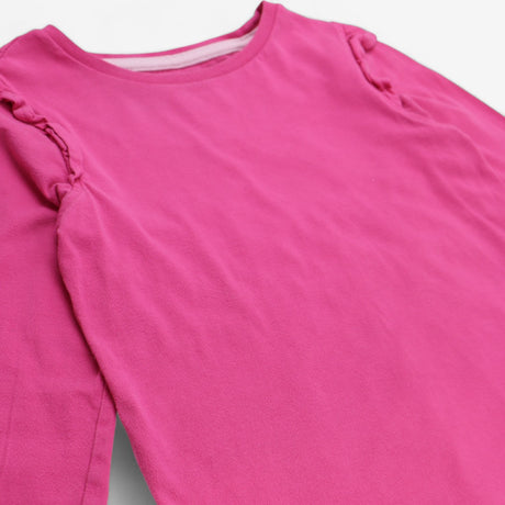Long sleeve t-shirt pink frill shoulder