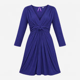 Dress Knot Front Jersey Long Sleeve Royal Blue