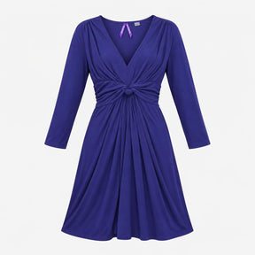 Dress Knot Front Jersey Long Sleeve Royal Blue