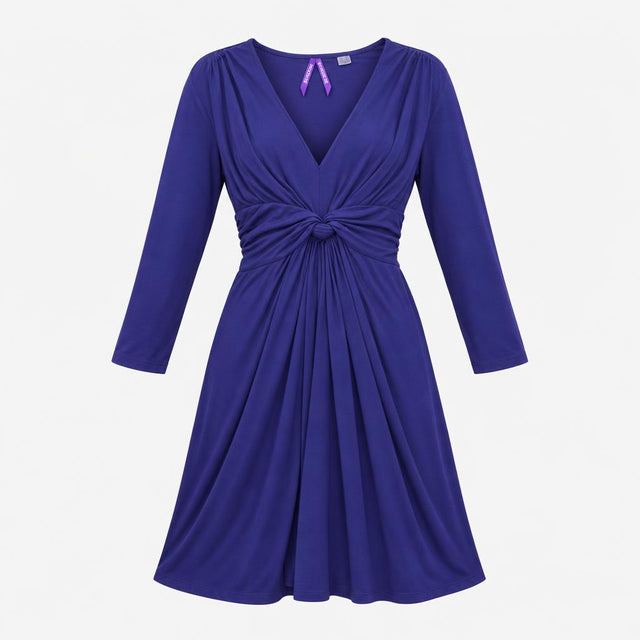 Dress Knot Front Jersey Long Sleeve Royal Blue