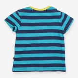 Blue Striped Lion in Tractor T-shirt 