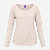 Top Long Sleeve Crossover Jersey Oat
