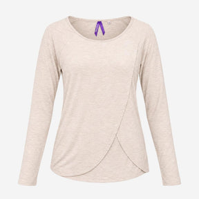 Top Long Sleeve Crossover Jersey Oat