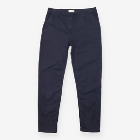 Trousers Navy Polka Dot Cotton Blend Stretch Casua