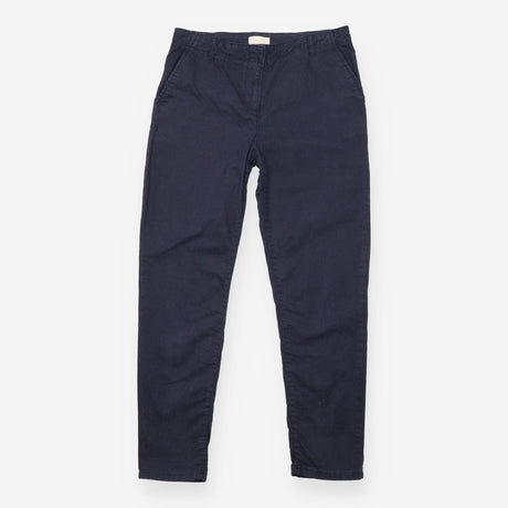 Trousers Navy Polka Dot Cotton Blend Stretch Casua