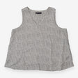 Blouse white with black squares sleeveless