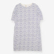 People Tree Organic Cotton White Blue Abstract Str
