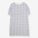 People Tree Organic Cotton White Blue Abstract Str