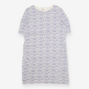 People Tree Organic Cotton White Blue Abstract Str