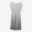 Grey White Chevron Print Midi Dress Smart Casual S