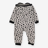 Hooded One Piece - Grey and Black Spots