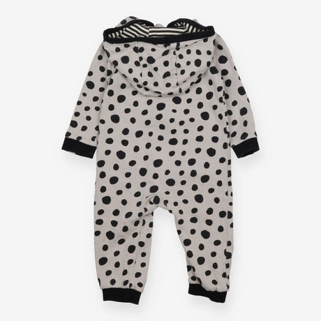 Hooded One Piece - Grey and Black Spots