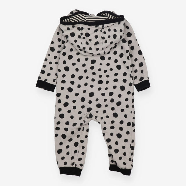 Hooded One Piece - Grey and Black Spots