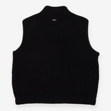 Gilet Black Sherpa Fleece Teddy Zip Front