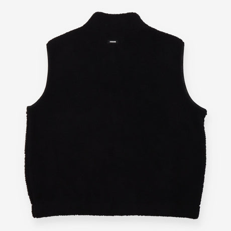 Gilet Black Sherpa Fleece Teddy Zip Front