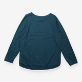 T-Shirt Teal Long Sleeve Contrast Stitch Cotton