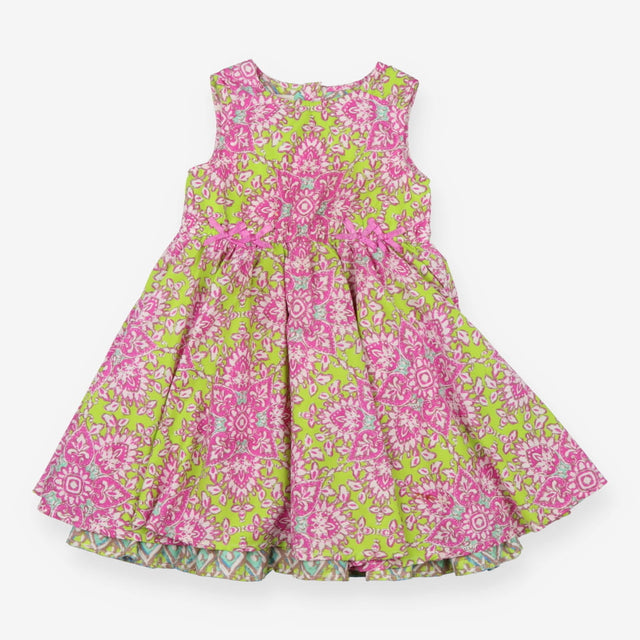 Dress Party Lime and Pink Print