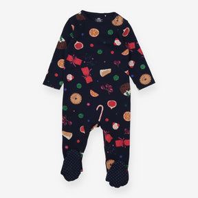 Sleepsuit Navy with Festive Percy Pigs
