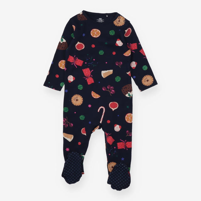 Sleepsuit Navy with Festive Percy Pigs