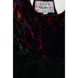 Black velour ribbed with pattern dungarees