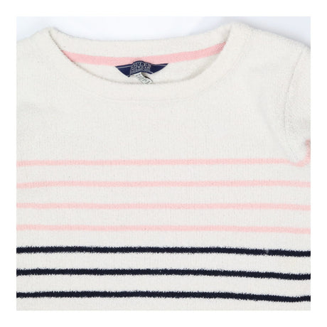 Breton Stripe Sweater – Textured Knit with Pink Ac