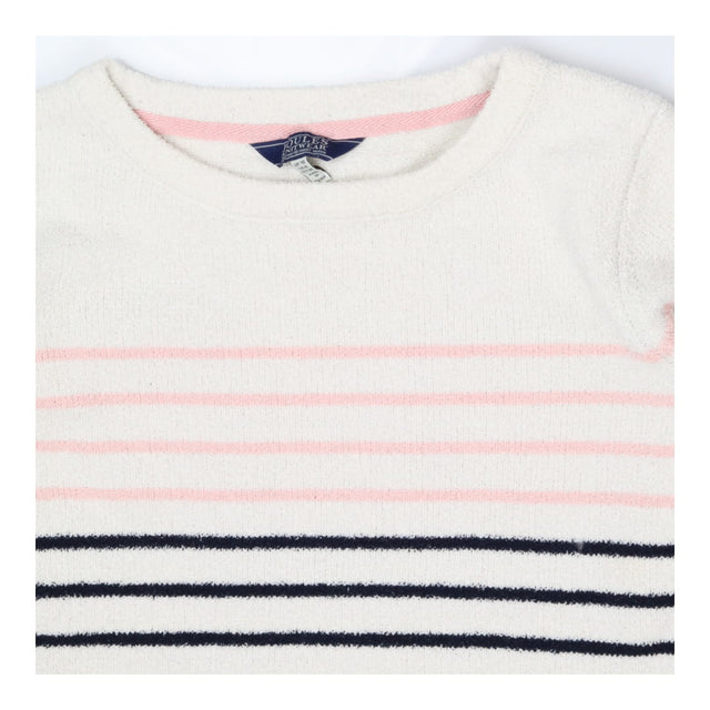 Breton Stripe Sweater – Textured Knit with Pink Ac