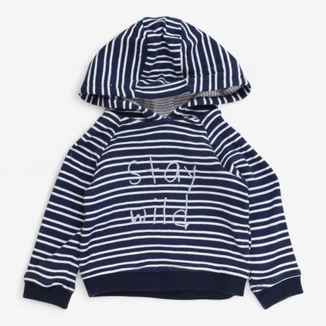 Hoodie Jersey Navy and White Stripe Stay Wild