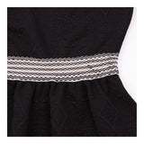 Black Textured Jacquard Sleeveless Mini Dr