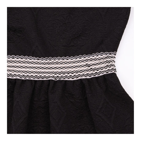 Black Textured Jacquard Sleeveless Mini Dr