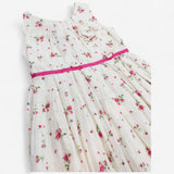 Dress sleeveless white with flowers