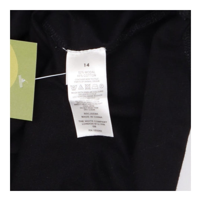 Black Jersey Button‑Front Shirt with Pearl Detail