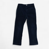 Girls cord trousers navy Floral Lining
