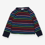 T-shirt long sleeve navy rainbow striped