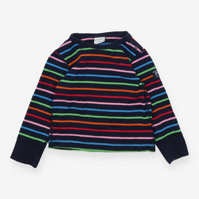 T-shirt long sleeve navy rainbow striped