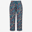 Pyjama Bottoms Blue Fox Print Cotton