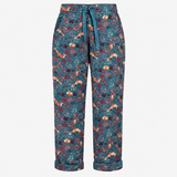 Pyjama Bottoms Blue Fox Print Cotton