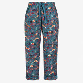 Pyjama Bottoms Blue Fox Print Cotton