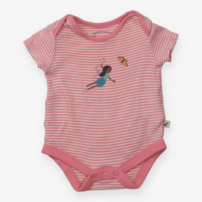 Bodysuit Pink Stripe Fairy and Butterfly