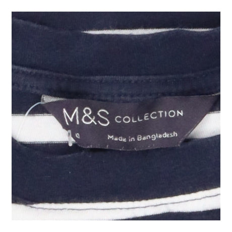 Navy and white striped crew neck t-shirt