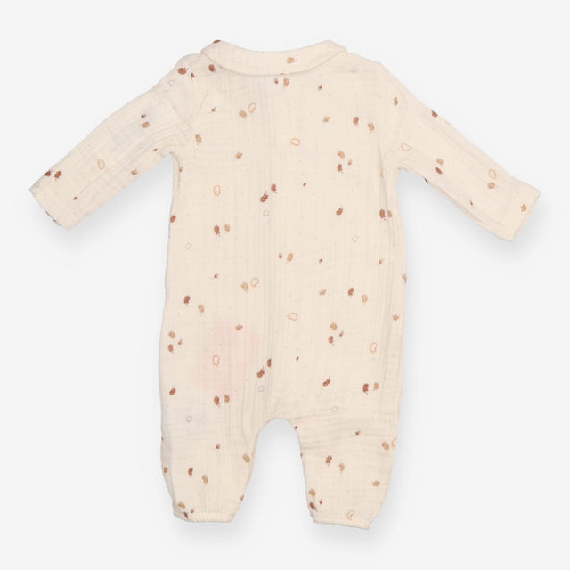 Romper cream leaves acorns  muslin