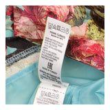 Skirt Turquoise Gold Metallic Floral Jacquard Plea