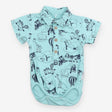 Blue Safari Collared Bodysuit