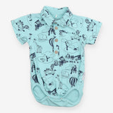 Blue Safari Collared Bodysuit