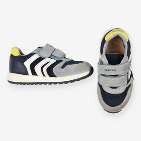 Trainers grey suede yellow heel