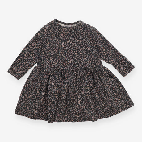 Long sleeve skater dress grey floral