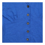 Dress Blue Button Front Short Sleeve