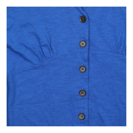Dress Blue Button Front Short Sleeve